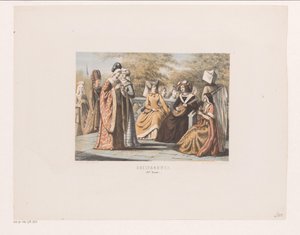 Adelskvinner i det femtende århundre Publikum i det femtende århundre Adelskvinner 1400-tallet (tittel på objekt) av David van der Kellen