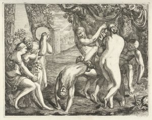 Landskap med en Bacchanal av David van der Plas