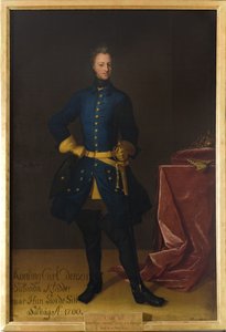 Charles XII, roi de Suede - Portrett av kong Charles XII av Sverige (1682-1718), av Krafft, David, von (1655-1724). Olje på lerret. Mål: 249x165 cm. Nationalmuseum Stockholm