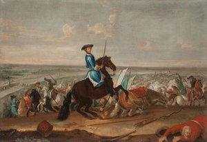 Le roi Charles XII (Carl de Suede) (1682-1718) i slaget ved Narva
