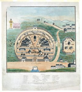 En representasjon av massakren på amerikanske fanger i Dartmoor Prison, 6. april av DeWitt C. Hitchcock