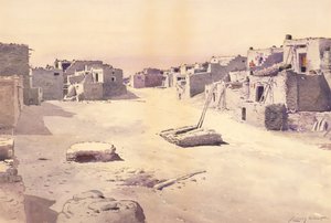 Gate i Pueblo of Oraibi, Tusayan, Arizona,