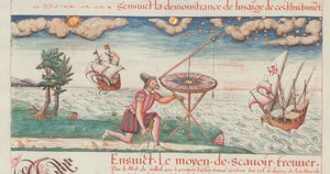 Illustrasjon fra De første verkene til Jacques de Vaulx, pilot i marinen, 1583. av De Vaulx