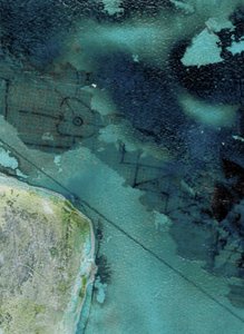 Luftfoto av ruinene under vann av Deb Chaney