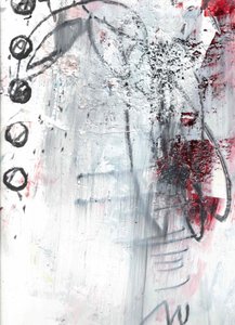 Rød-svart abstrakt grunge av Deb Chaney