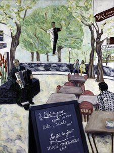 Montmartre, 2017 (akryl på lerret) av Deborah Eve Alastra