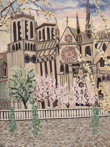 Notre Dame Doves, 2018 (akryl på lerret) av Deborah Eve Alastra