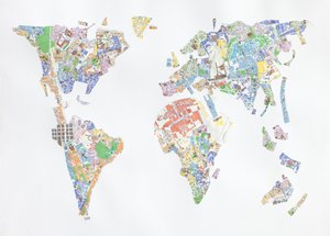 Venice World, 2008 (collage på papir)
