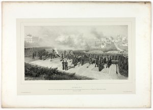 Batteri nr.10, fra Souvenirs of Italy: Ekspedisjon fra Roma av Denis Auguste Marie Raffet