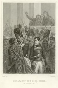 Napoleon Bonaparte omringet av medlemmer av rådet for fem hundre