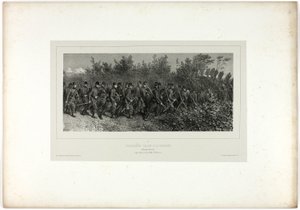 Sappers som går til skyttergravene, fra Souvenirs of Italy: Roma Expedition av Denis Auguste Marie Raffet