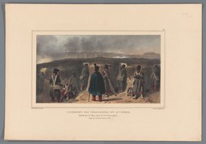 Schutters kjøper borstwering, 1832 Huset til trefningene til det 19. lyset (tittel på objekt) Tegninger laget av livet ved hovedkvarteret til Citadel of Antwerpen av Raffet (tittel på objekt) av Denis Auguste Marie Raffet
