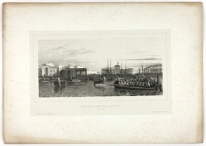Den franske hæren lander ved Civita-Vecchia, 25. april 1849, fra Souvenirs of Italy: Expedition to Roma av Denis Auguste Marie Raffet