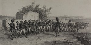 Tyrkiske rekrutter nær Smyrna, 10. november 1837 av Denis Auguste Marie Raffet