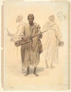 En maurisk gatemusiker? Tangier (en maurisk gatemusiker i Tangier) av Denis Auguste Marie Raffet
