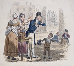 Den bakte potetselgeren, 1821 av Denis Dighton