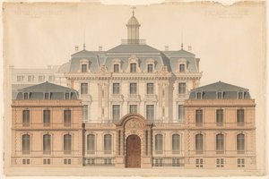 Presentasjon Tegning av Hôtel de Camondo av Denis Louis Destors