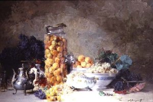 Stilleben av aprikoser og annen frukt av Denis Pierre Bergeret
