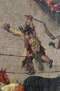 Erkehertuginne Isabellas triumf i Ommeganck i Brussel 31. mai 1615, detalj av en utkledd djevelfigur, 1615 av Denys van Alsloot