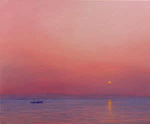 Rosa daggry på Ganges