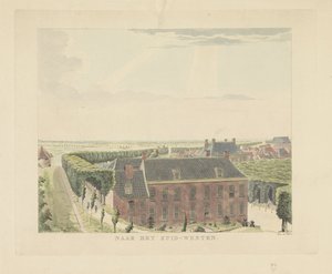 Utsikt over bymuren sørvest for Nijmegen Mot sør-vest (tittel på objekt) Severdigheter rundt byen Nijmegen (serietittel) Geldersch panorama eller rund utsikt over livet tegnet på belvedere i Nymegen (serietittel)