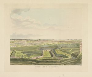 Utsikt over landskapet sør for Nijmegen Mot sør (tittel på objekt) Severdigheter rundt byen Nijmegen (serietittel) Geldersch panorama eller rund utsikt over livet tegnet på belvedere i Nymegen (serietittel)