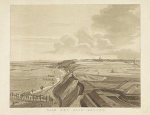 Utsikt over landskapet sørøst for Nijmegen Mot sørøst (tittel på objekt) Severdigheter rundt byen Nijmegen (serietittel) Geldersch panorama eller rund utsikt over livet tegnet på belvedere i Nymegen (serietittel)