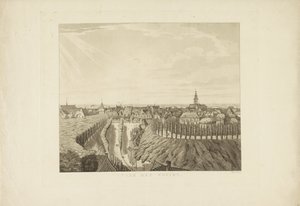Nijmegen, utsikt fra Belvédère mot vest Mot vest (tittel på objekt) Utsikt rundt byen Nijmegen (serietittel) Gelderland panorama eller rund utsikt hentet fra livet på belvedere i Nymegen (serietittel)