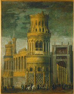 Imaginær arkitektur (olje på lerret) av Desiderio Monsu