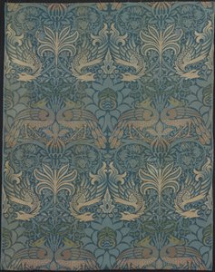 Panel med tittelen Peacock and Dragon av Designed by William Morris