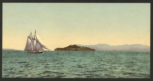 Alcatraz og Golden Gate, San Francisco av Detroit Photographic Co.
