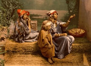 Beduin-tiggere og barn, Tunis, Tunisia av Detroit Photographic Co.