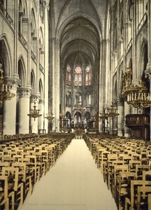 Notre Dame, interiør, Paris, Frankrike, ca. 1890-1900 ( fotomekanisk trykk)