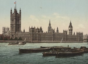 Houses of Parliament fra elven, London, ca. 1890-1900 (fotokrom) av Detroit Publishing Co.