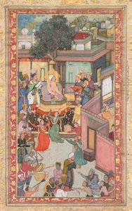 Omskjæringsseremoni for Akbars sønner, maleri 126 fra en Akbar-nama-bok av Akbar..., ca. 1602-3. av Dharam Das