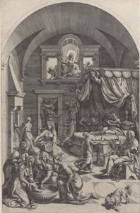 Fødsel av døperen Johannes, 1555-88.