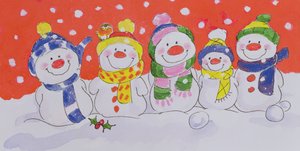 Snow Family (wc og blekk på papir)