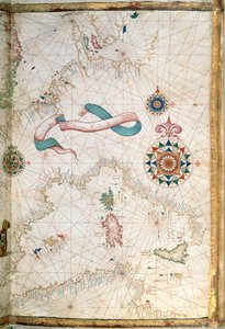 Korsika, Sardinia og Sicilia, detalj fra et verdensatlas, 1565