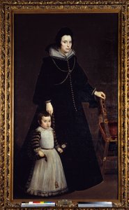 Portrett av Antonia de Ipenarrieta med sønnen Luis. Maleri av Diego Rodriguez de Silva y Velasquez (1599-1660) av Diego Velázquez