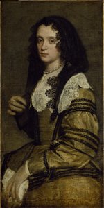 Portrett av en ung dame (olje på lerret) av Diego Velázquez