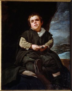 Portrett av narren Francisco Lezcano, sa barnet til Vallecas. Maleri av Diego Velasquez (Velazquez av Diego Velázquez
