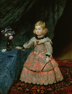 Infanta Margarita Teresa fra Spania i en rød kjole av Diego Velázquez