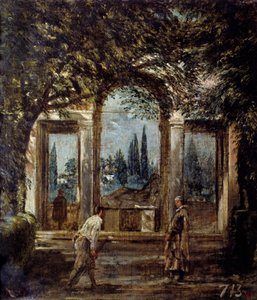 Villa Medicis i Roma, Cleopatra Pavilion eller "The Pavilion of Ariane"". Utsikt over hagene til Villa Medicis i Roma. Maleri av Diego Rodriguez de Silva og Velasquez (1599-1660) av Diego Velázquez