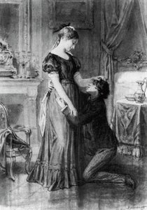 Illustrasjon for Confession of Child of Century, roman av Alfred de Musset (1810-1857), gravering etter tegning av Diogene Ulyssee Napoleon Maillart (1840-1926)