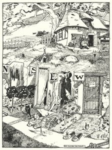The Homes of the Four Winds (gravering) av Dion Clayton Calthrop