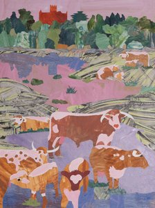 Langhorn i ro (kollasje) av Dione Verulam