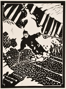 Måneder i året: februar 2012 (linoleumssnitt) av Dione Verulam