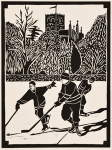 Måneder i året: januar 2012 (linoleumssnitt) av Dione Verulam