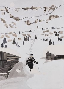 Skikjøring til lunsj (kollasj) av Dione Verulam