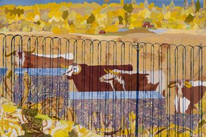 Tørste langhorn, varm sommer (kollasj) av Dione Verulam